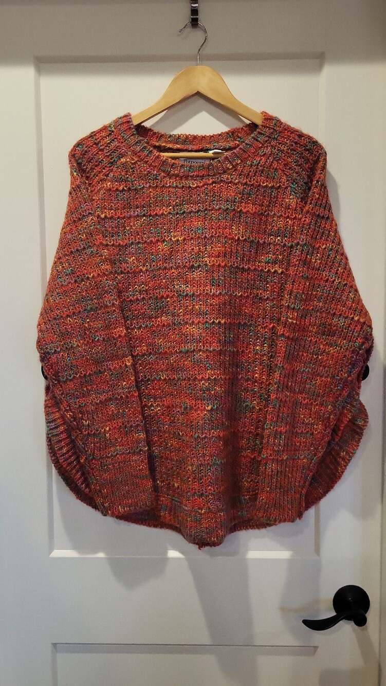Vintage Potpourri Vintage Chunky Marled Multi-Color Knit Pullover Sweater, size